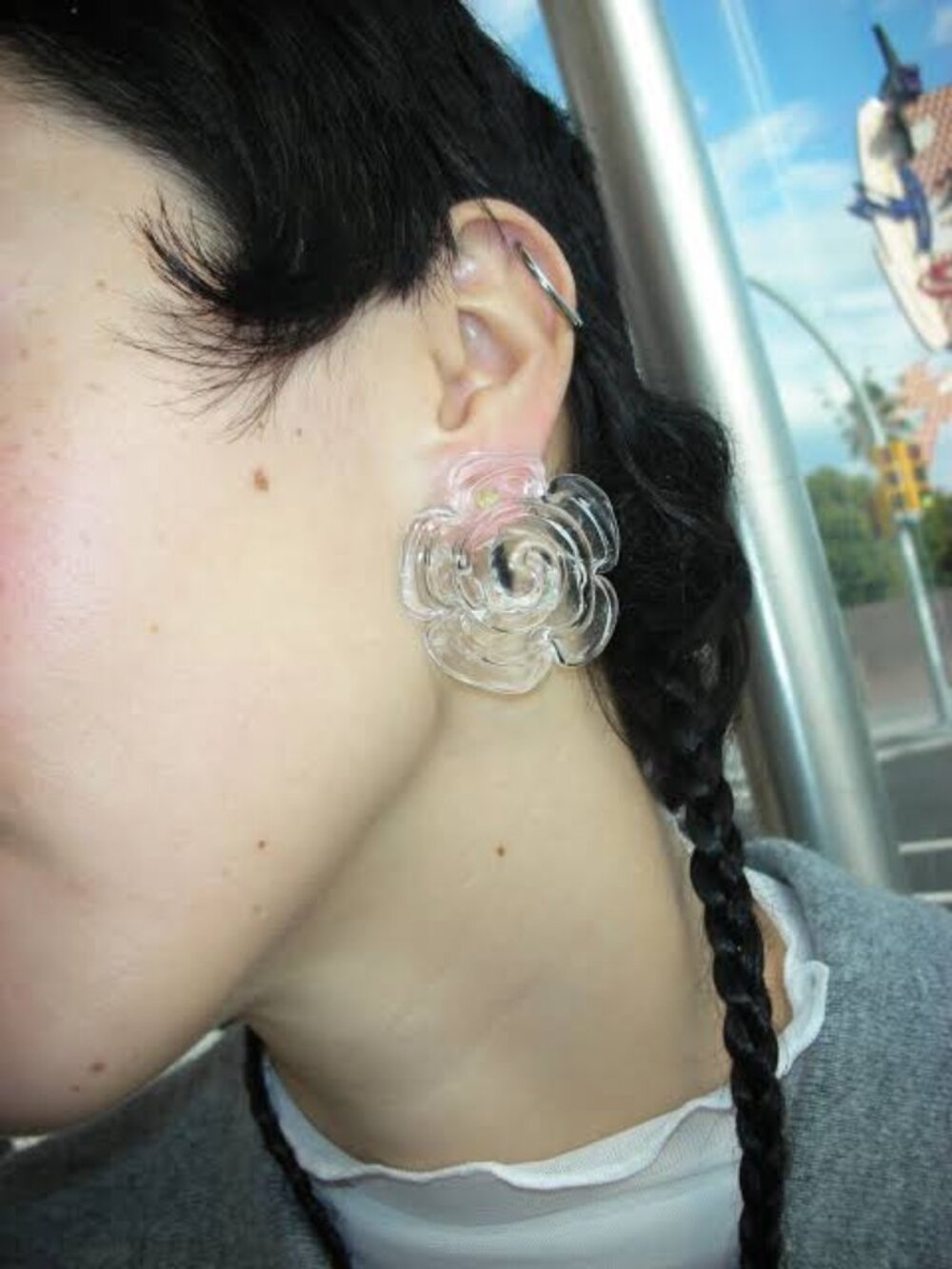 Large Rose stud Earrings -